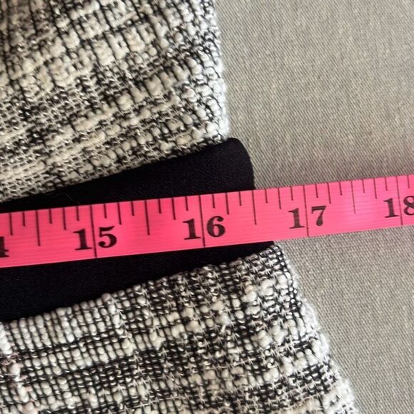 Shelby & Palmer Size 12 Black White Tweed A-Line Dress Short Sleeve Buttons Zip - Picture 12 of 14